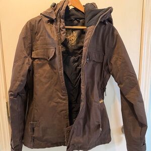 Billabong Men's Brown Hooded Ski Jacket